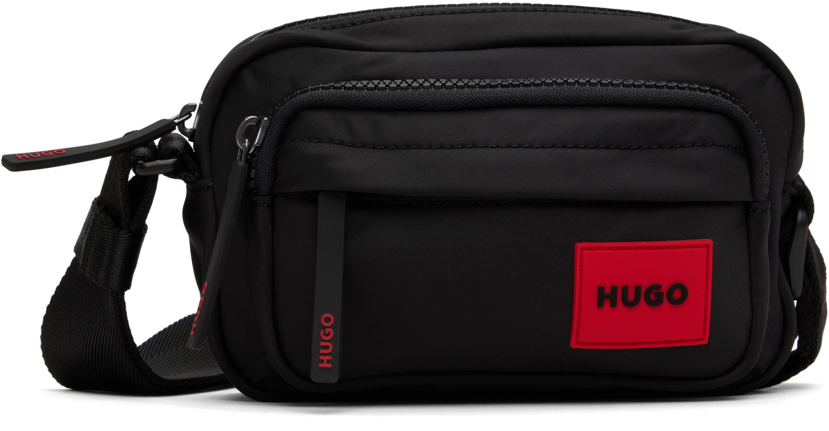Hugo Black Logo Patch Bag