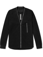 Rick Owens - Collarless Cotton and Wool-Blend Shirt - Black