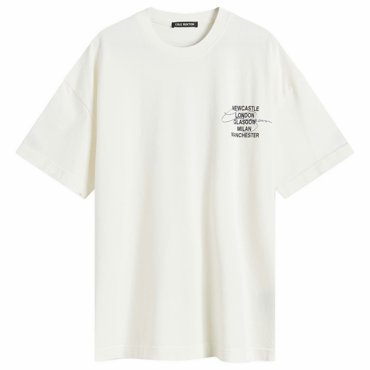 Photo: END. x Cole Buxton Signature City T-Shirt in Vintage White - Blue Text