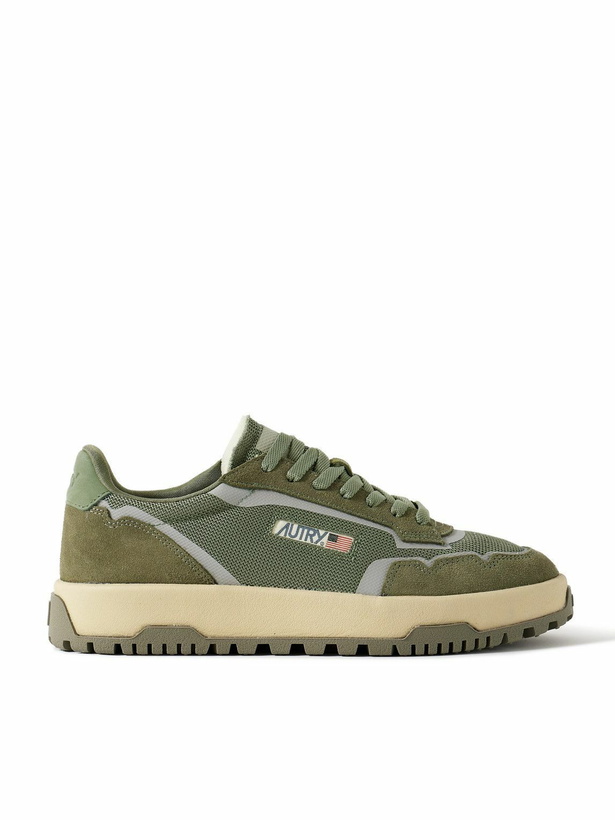 Photo: Autry - Wildpace Nubuck and Rubber-Trimmed Suede and Mesh Sneakers - Green
