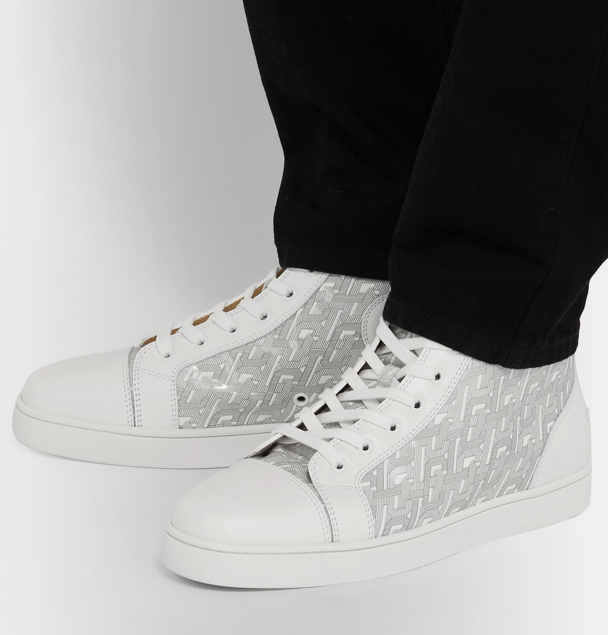 Christian Louboutin - Louis Smooth and Logo-Print Patent