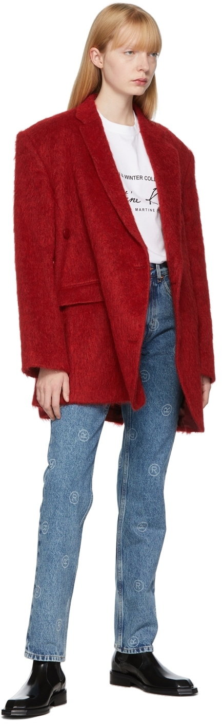 Martine Rose Red Brushed Wrap Coat