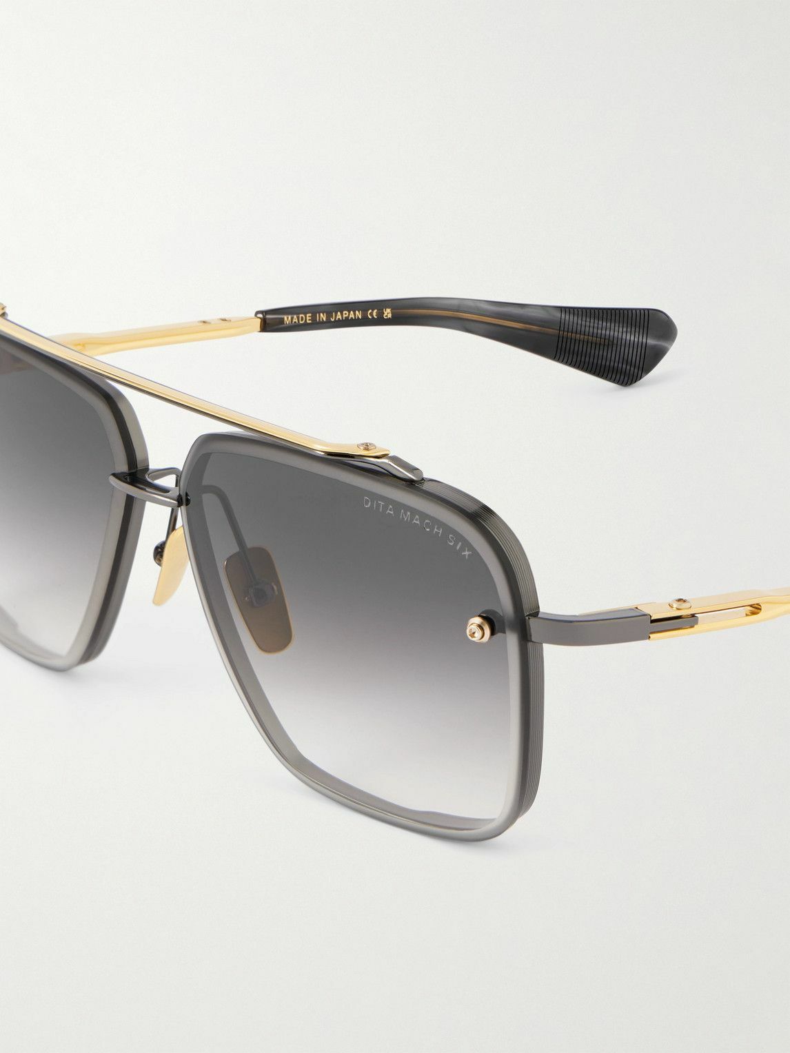 DITA - Mach-Six Aviator-Style Gold-Tone and Rhodium Sunglasses