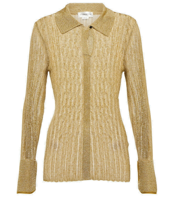 Photo: Victoria Beckham - Metallic ribbed-knit top