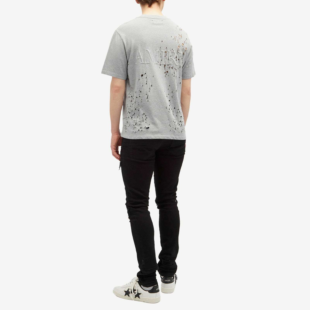 【AMIRI】グレー「MA」刺繍Tシャツ Amiri Grey MA Shotgun Embroidered T-Shirt | Garmentory