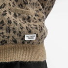 Wacko Maria Men's Leopard Mohair Cardigan in Beige