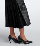 Erdem Embroidered wool-blend midi skirt