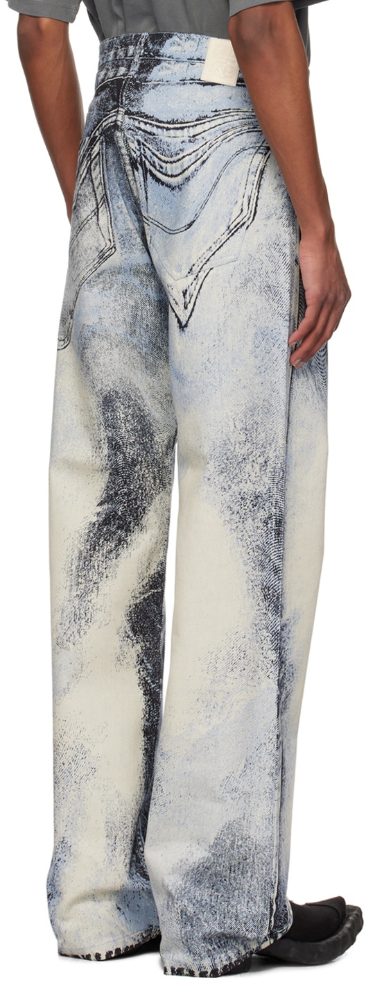 パンツ camper lab Sand Blue Paint Print Denim CAMPERLAB Blue Paint Print Jeans CamperLab