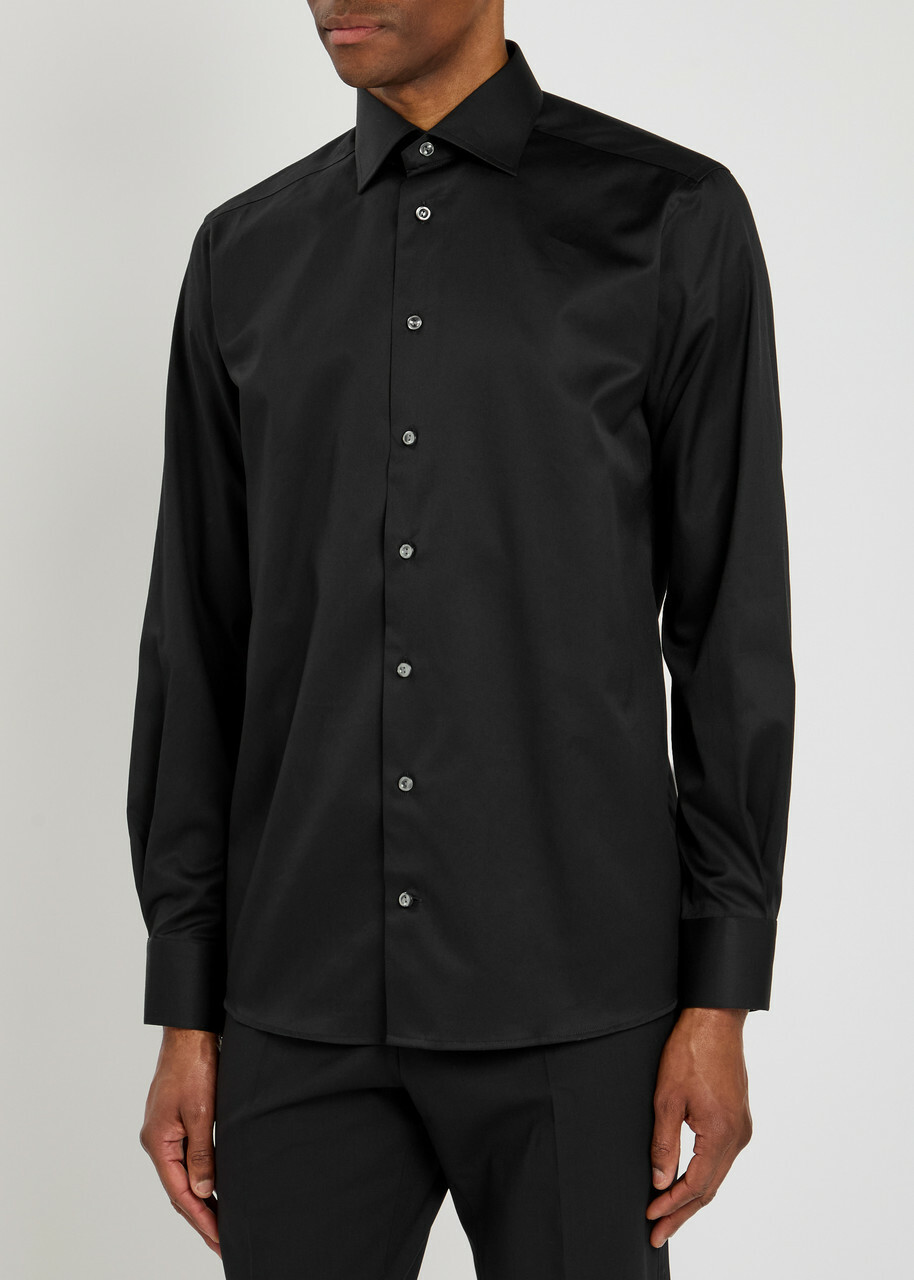 Eton Cotton-twill Shirt Black