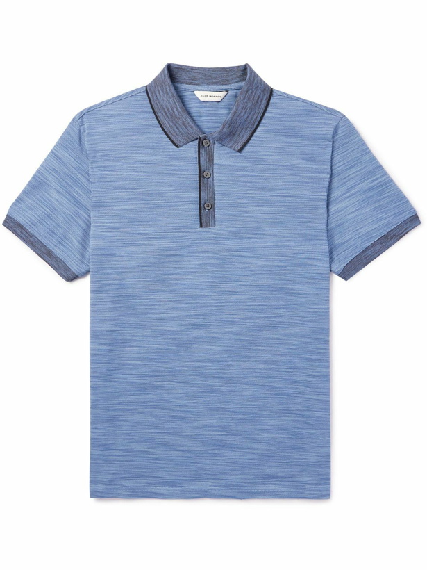 Photo: Club Monaco - Space-Dyed Stretch-Cotton Polo Shirt - Blue
