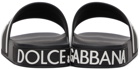 Dolce & Gabbana Black & White Rubber Logo Slides