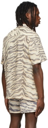 Ksubi Beige & Grey Tiger Resort Shirt