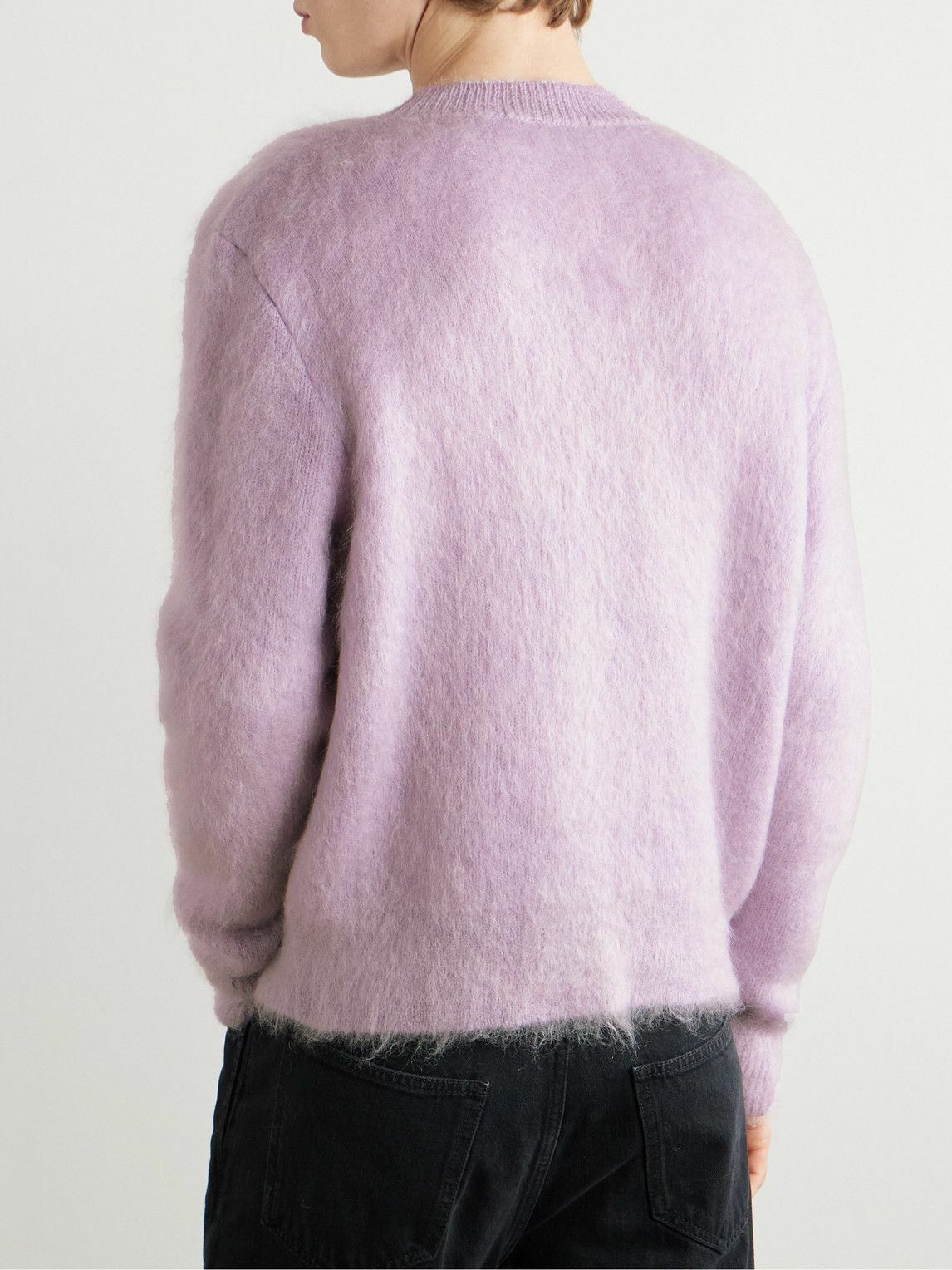 SAINT LAURENT PARIS ニット セーター パープル SAINT LAURENT - Slim-Fit Mohair-Blend Sweater - Purple Saint Laurent