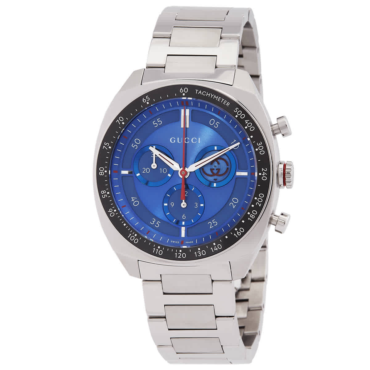 Gucci Interlocking G Chronograph Quartz Blue Dial Mens Watch