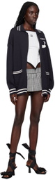 Pushbutton Navy Intarsia Jacket