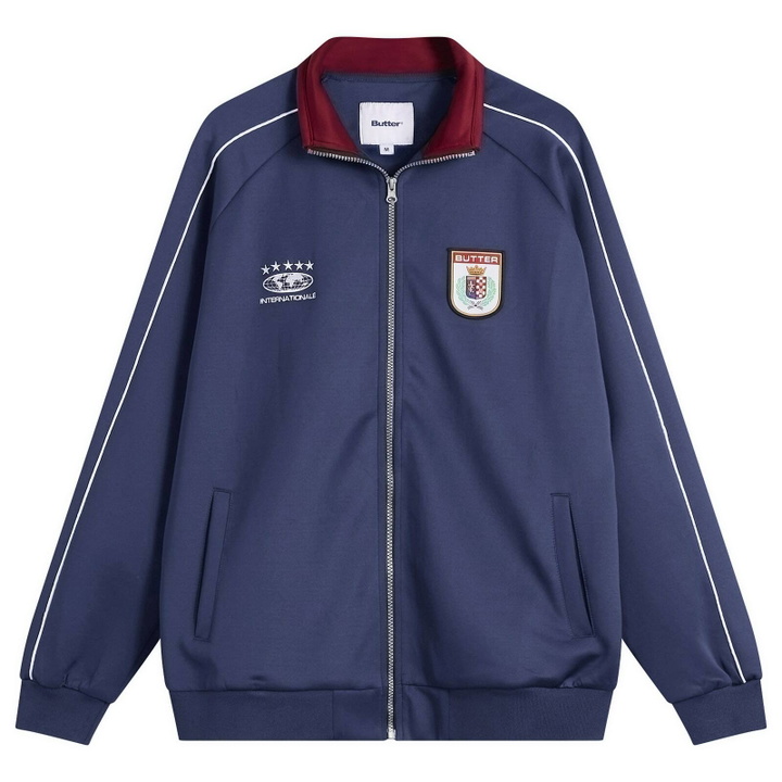 Photo: Butter Goods Men's Internationale Track Jacket in Navy