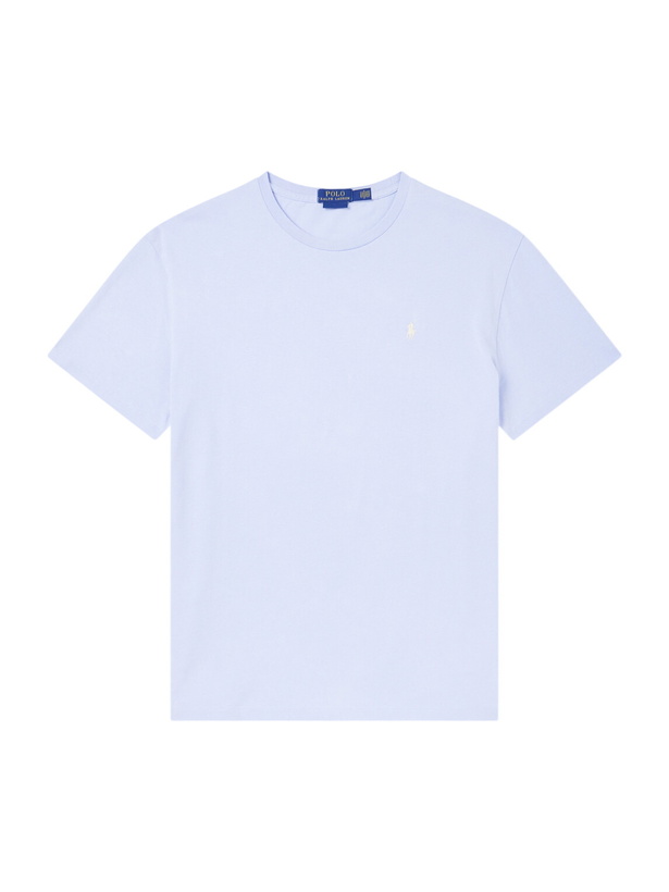 Photo: Polo Ralph Lauren - Logo-Embroidered Cotton-Jersey T-Shirt - Blue