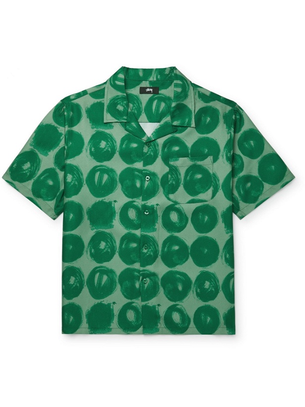 Photo: STÜSSY - Camp-Collar Printed Crepe Shirt - Green - S