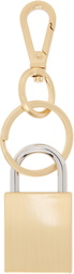 AMI Paris Gold Ami De Coeur Padlock Keychain