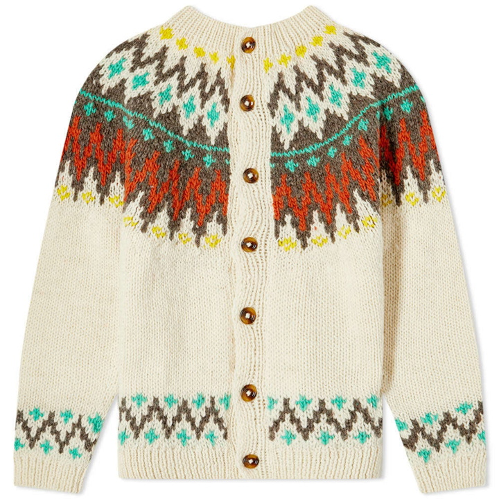 Photo: Beams Boy Women's Hand Nordic Fairisle Cardigan in Ivory