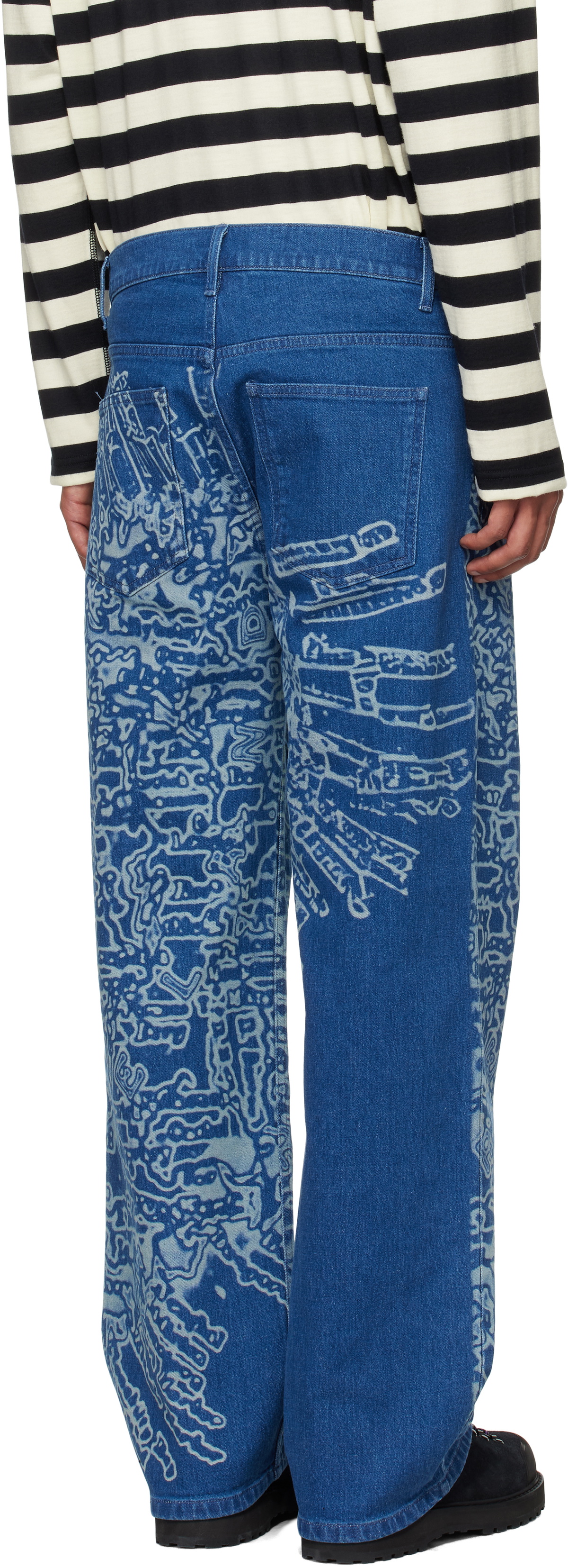 Robyn Lynch Blue Laser Etched Map Jeans