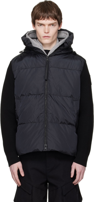 Photo: Canada Goose Black HyBridge Grove Knit Hoodie Down Jacket
