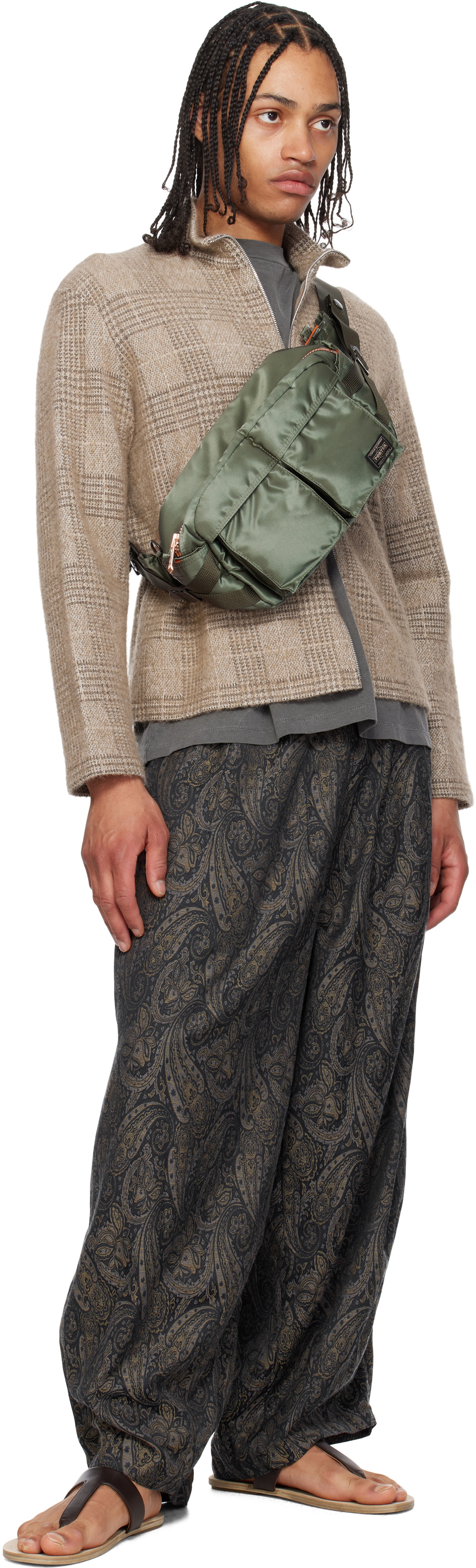 PORTER - Yoshida & Co Khaki Tanker Hip Belt Bag