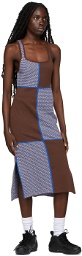 Ahluwalia Brown & Blue Checkerboard Dress