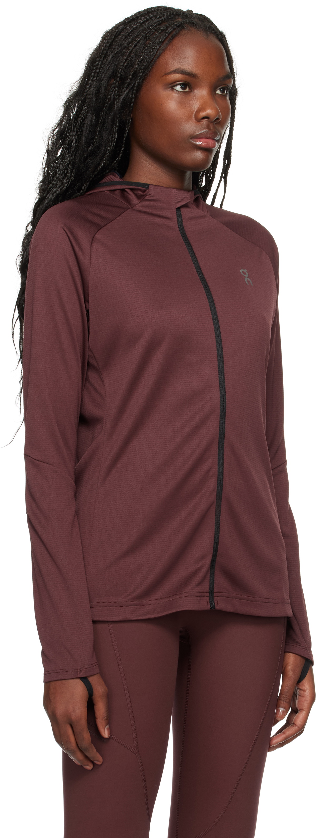 On Burgundy Climate Zip Hoodie
