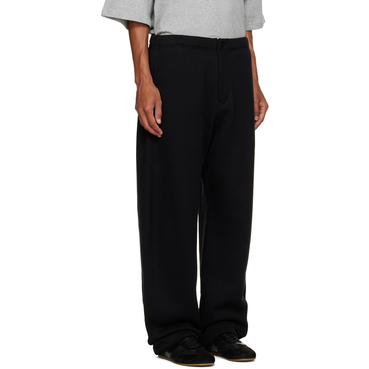 sacai Black Cotton Jersey Sweatpants