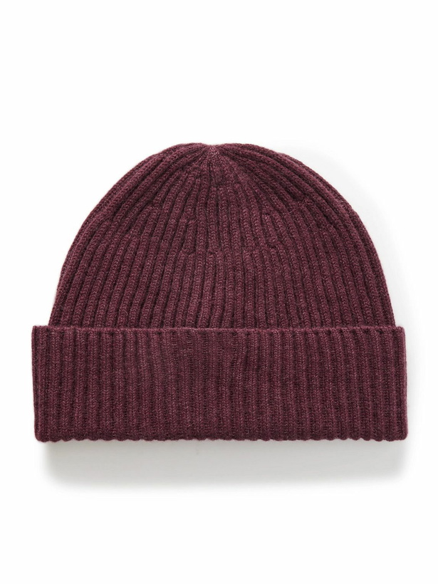 Photo: Brunello Cucinelli - Ribbed Cashmere Beanie - Burgundy
