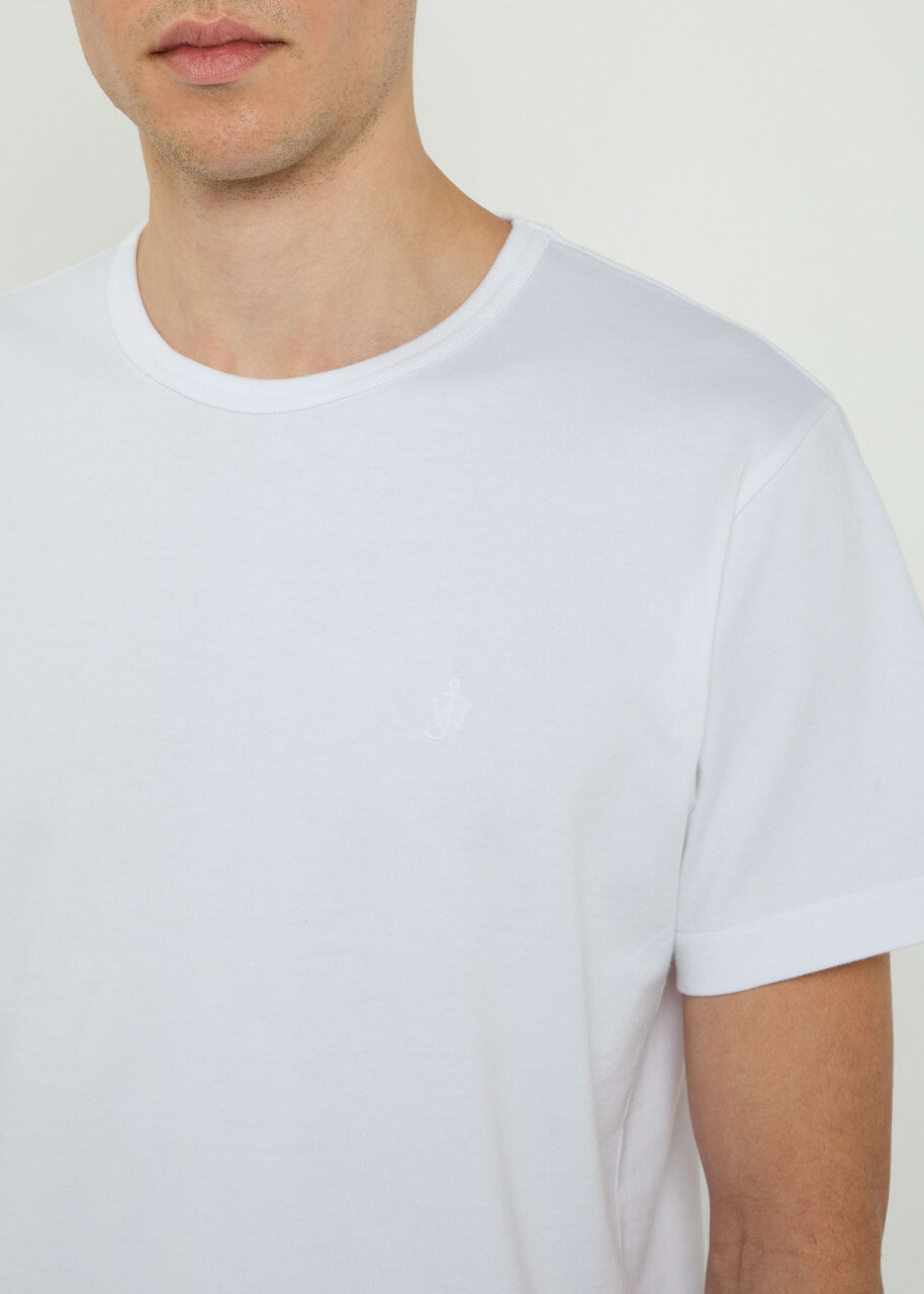 JW Anderson Logo-embroidered Cotton T-shirt White