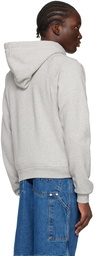 Palm Angels Gray Embroidered Hoodie