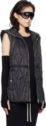 Rick Owens Moncler + Rick Owens Black Geocamo Ziplock Down Vest