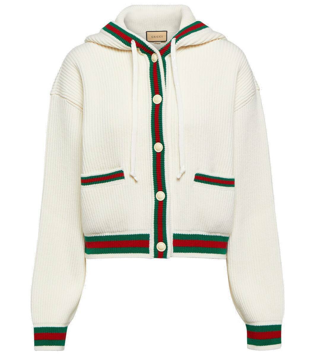 GUCCI CREAM WOOL ZIP FRONT CARDIGAN SWEATER SIZE shops MEDIUM