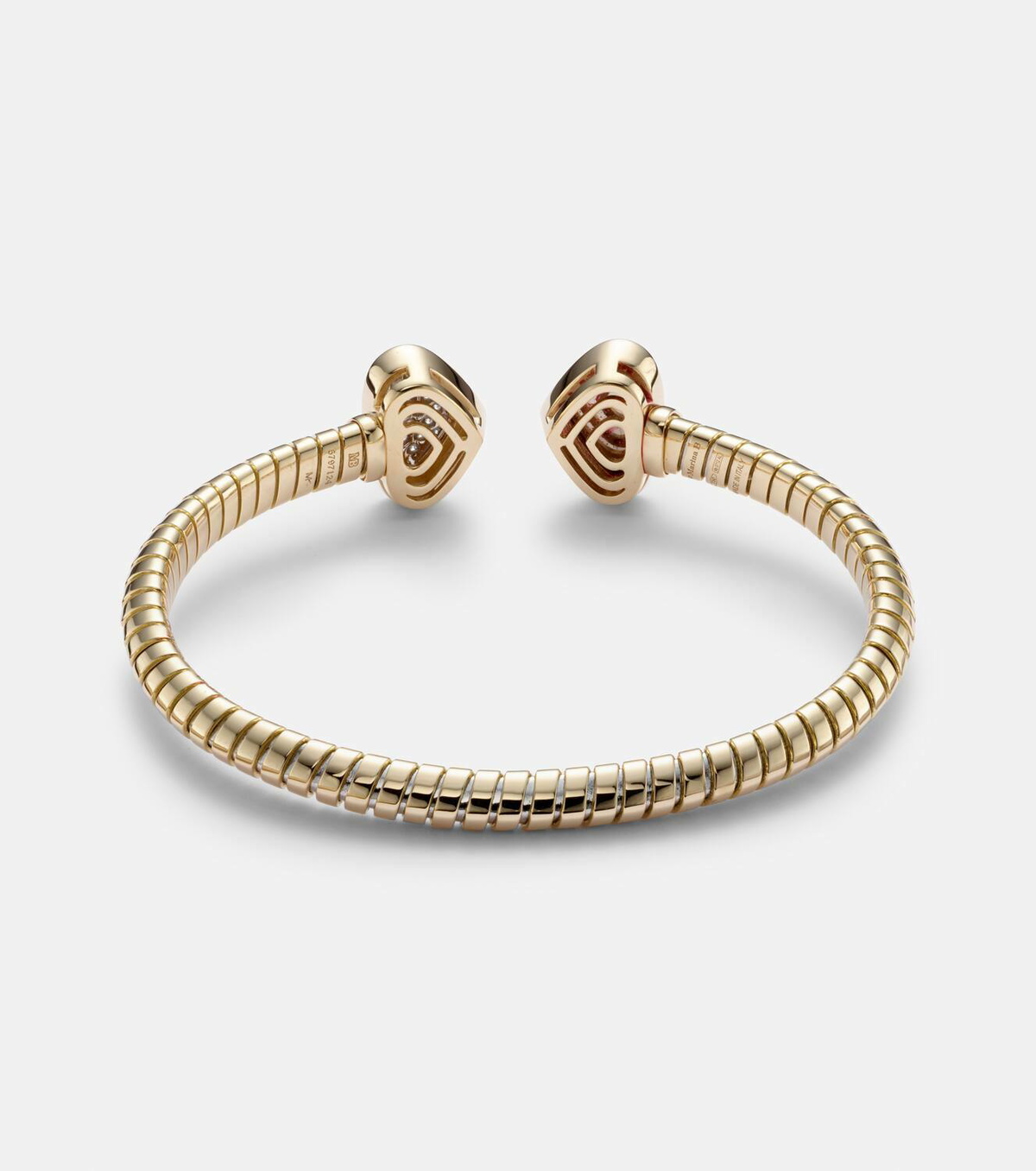 Marina B Trisolina Castagna 18kt gold cuff bracelet with diamonds and quartz