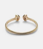 Marina B Trisolina Castagna 18kt gold cuff bracelet with diamonds and quartz