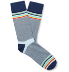 Richard James - Striped Cotton-Blend Socks - Blue