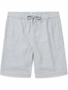 Frescobol Carioca - Felipe Straight-Leg Cotton and Linen-Blend Drawstring Shorts - Gray