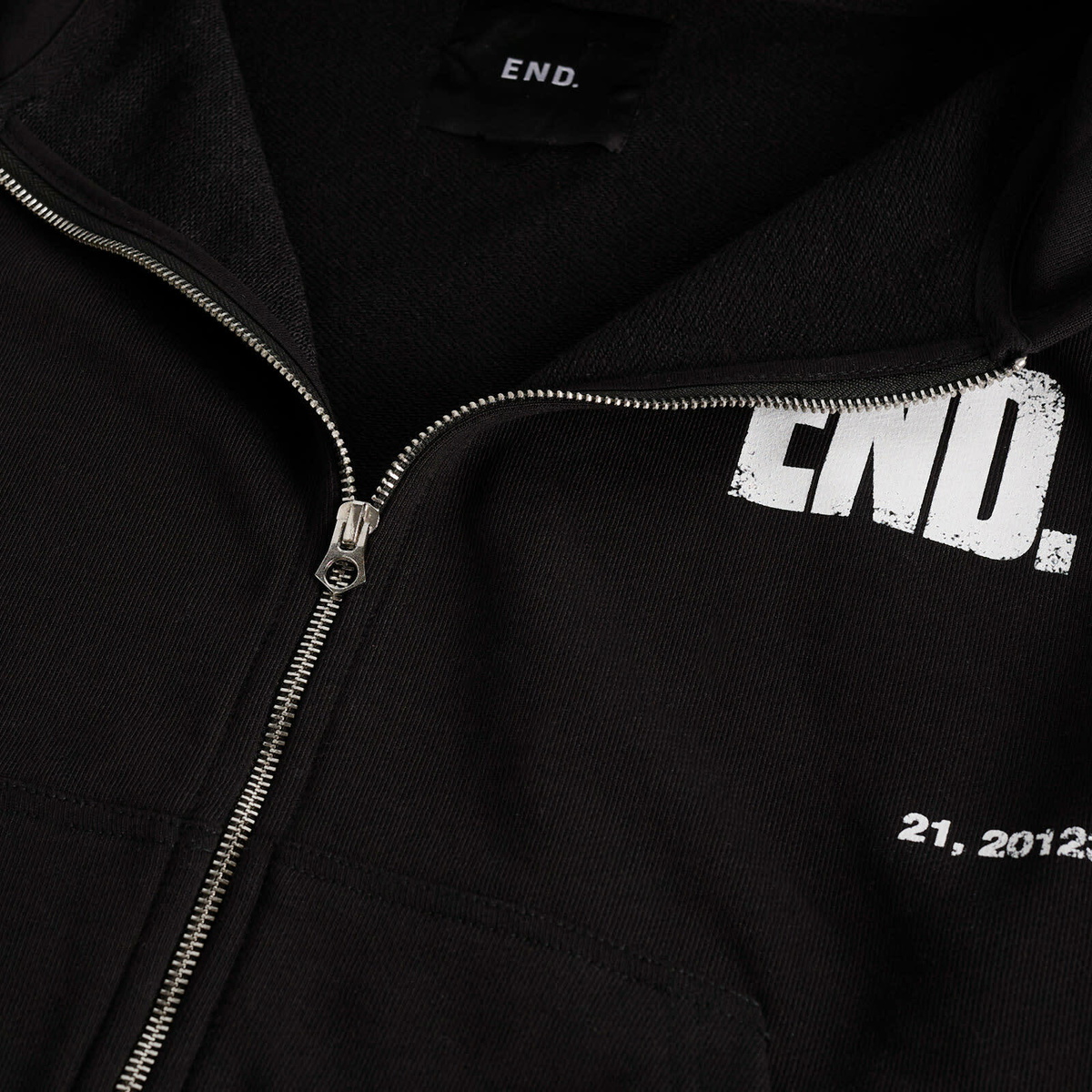 END. Milano Creed Zip Hoodie in Black