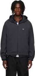 AMOMENTO Gray Nylon Hooded Jacket