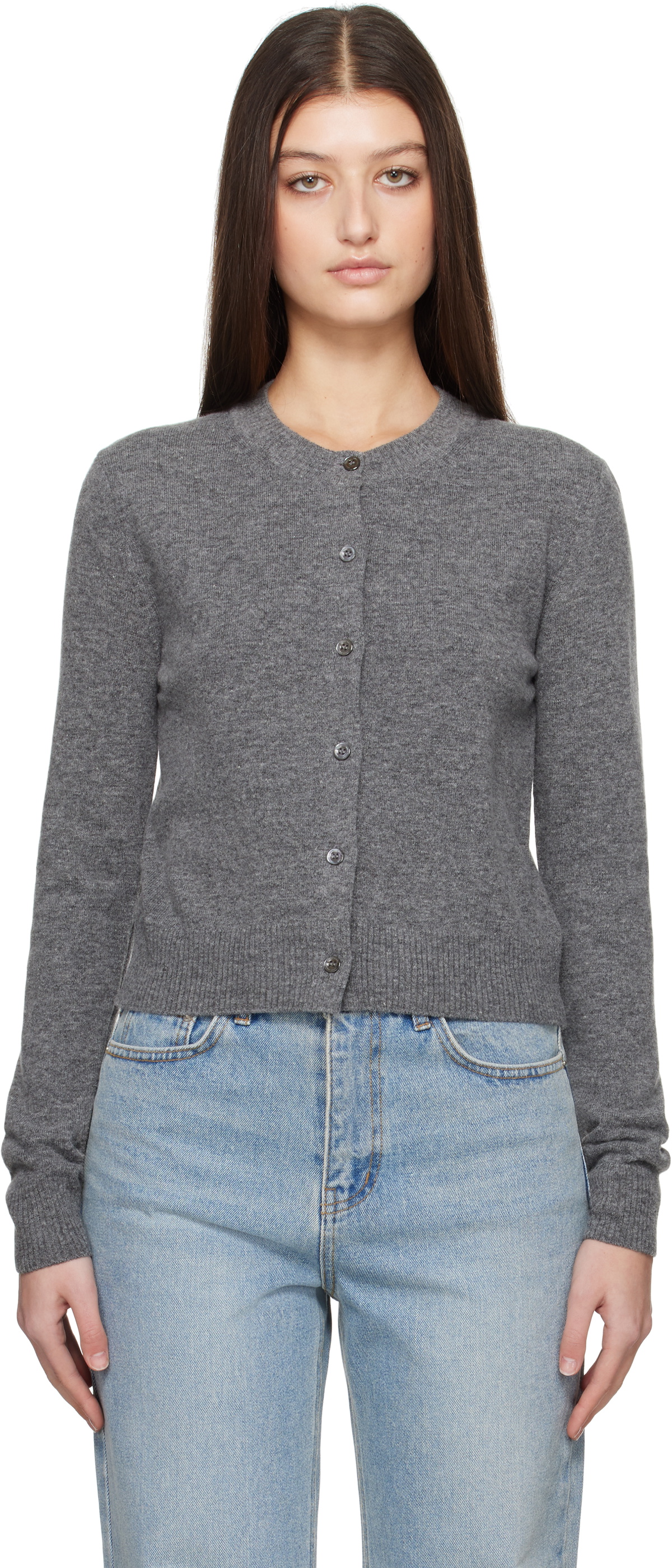 Dunst Gray Essential Crewneck Knit Cardigan