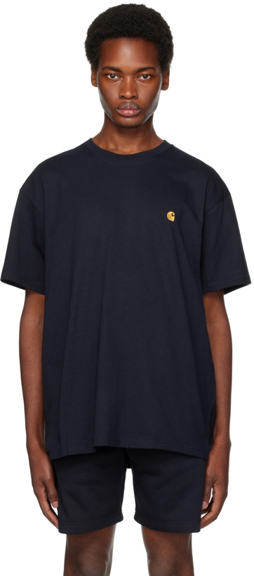 Photo: Carhartt Work In Progress Navy Chase T-Shirt