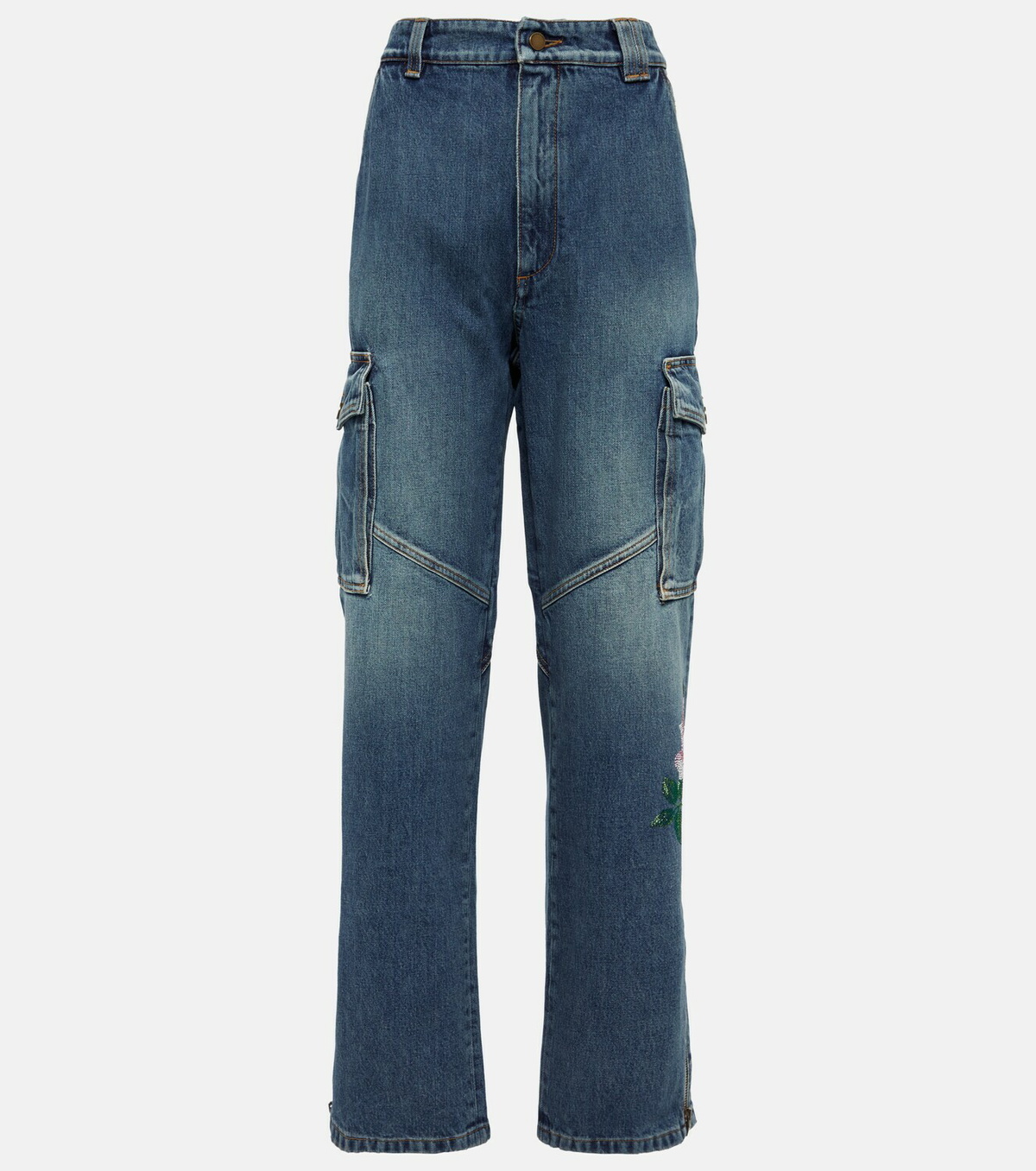 Alessandra Rich Sequin-embellished flared jeans