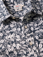 FAHERTY - Seasons Printed Slub Organic Cotton-Jersey Shirt - Blue