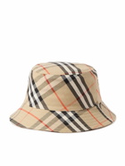 Burberry - Logo-Appliquéd Checked Twill Bucket Hat - Brown