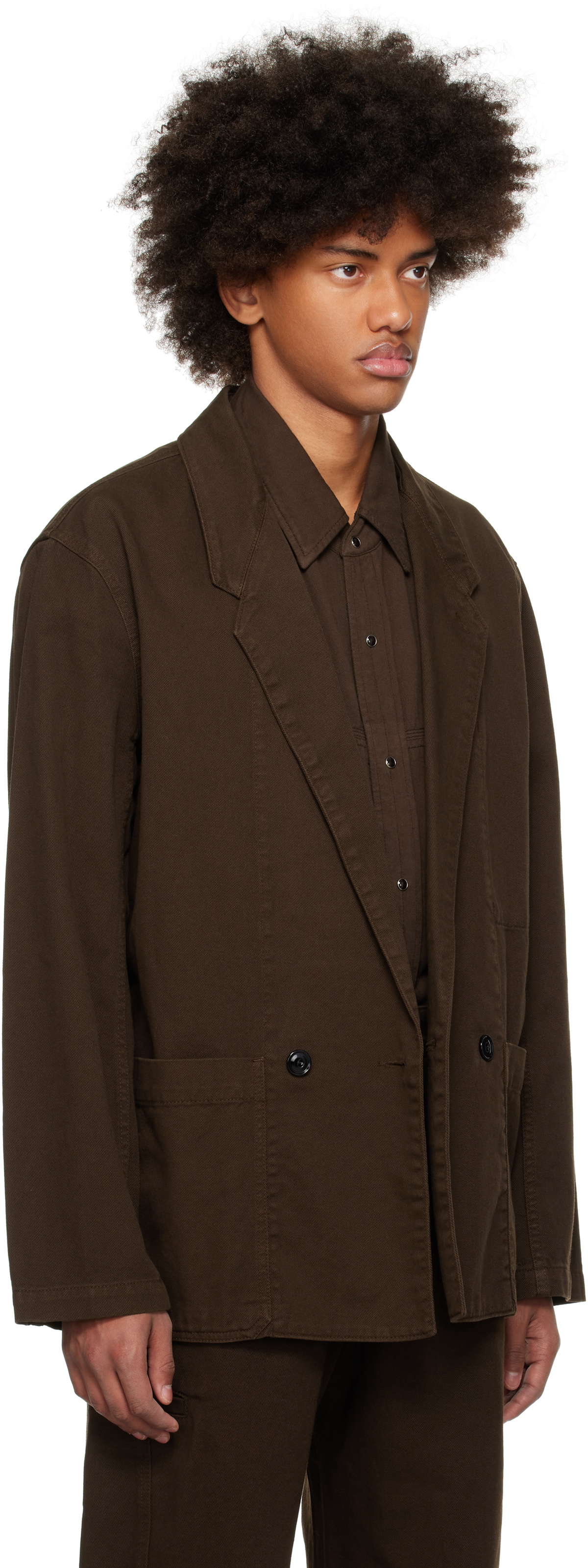 LEMAIRE Brown Workwear Denim Blazer Lemaire