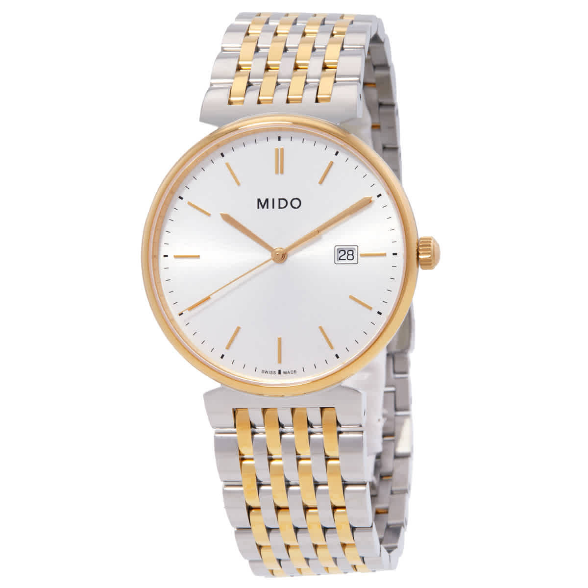 Mido Dorada Quartz Silver Dial Two-Tone Watch M0334102203100