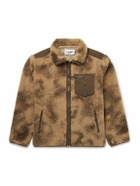 Corridor - Oak Shell-Trimmed Printed Fleece Jacket - Brown