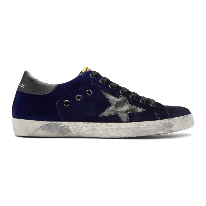 Photo: Golden Goose Blue Velvet Superstar Sneakers